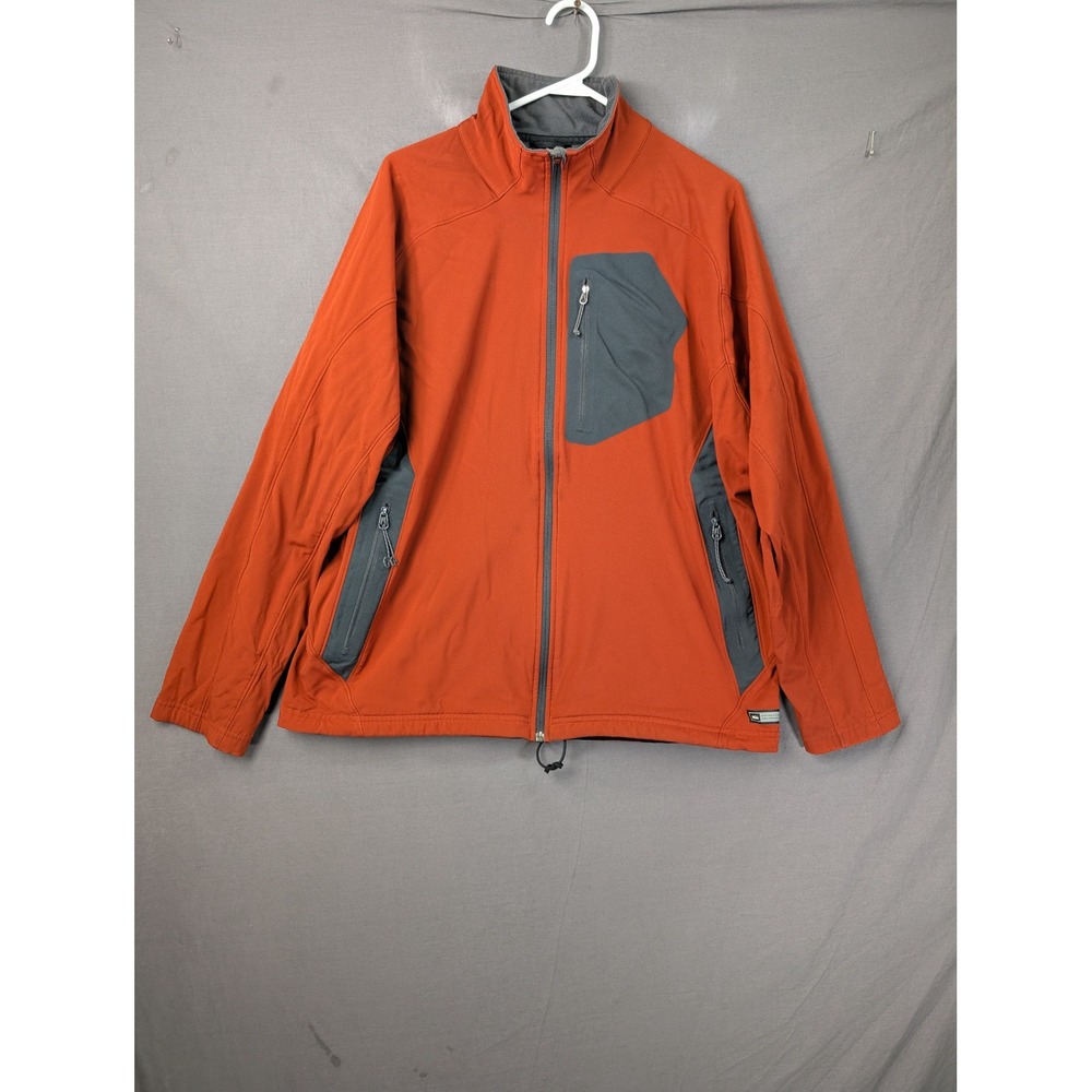 REI Men's Softshell Full Zip Jacket Orange Gray Size XL